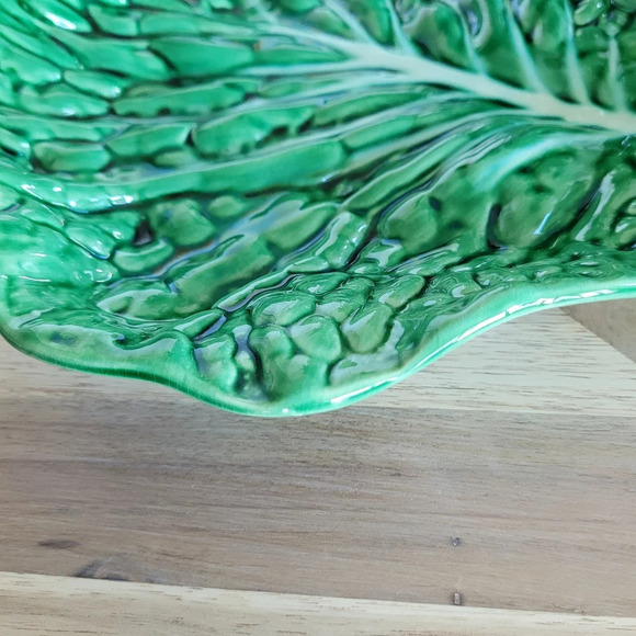 Vintage Retro Large Cabbage Lettuce Vegetable Leaf Serving Plate Platter - Picture 6 of 8